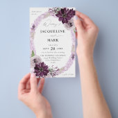 Budget Lila & Lavender Floral Ring Wedding MED Flyer (Handgriff)