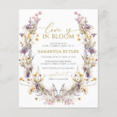 Budget Lila Liebe ist in Blütendusche Einladung (Vorderseite)