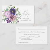 Budget Lila- Light & Dark Floral 2SM UAWG Mitteilungskarte (Vorne/Hinten)