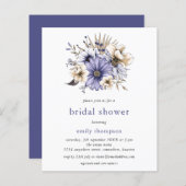 Budget Lila Lilac Florals Brautparty Einladung (Vorne/Hinten)
