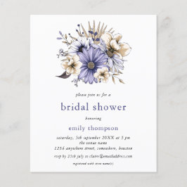 Budget Lila Lilac Florals Brautparty Einladung