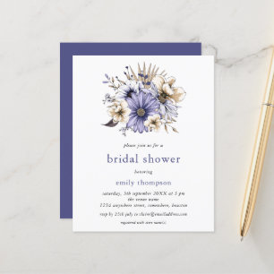 Budget Lila Lilac Florals Brautparty Einladung
