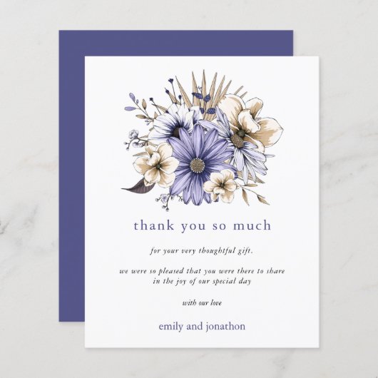 Budget Lila Lilac Florals Wedding Vielen Dank (Vorne/Hinten)