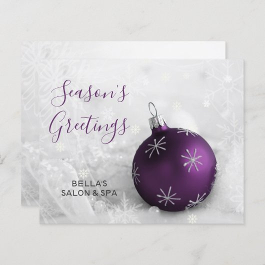 Budget Lila Ornament Company Holiday Card (Vorne/Hinten)