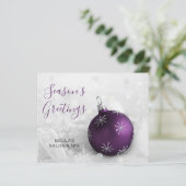 Budget Lila Ornament Company Holiday Card (Stehend Vorderseite)