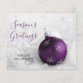 Budget Lila Ornament Company Holiday Card (Vorderseite)