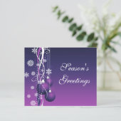 Budget Lila Ornamente Business Holiday Card (Stehend Vorderseite)
