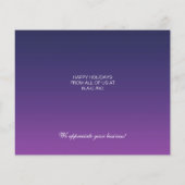 Budget Lila Ornamente Business Holiday Card (Rückseite)