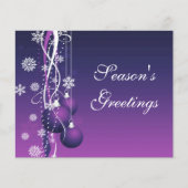 Budget Lila Ornamente Business Holiday Card (Vorderseite)