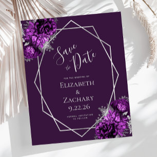 Budget Lila Pflaume Silber Blumen Hochzeit