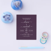 Budget Lila Plum Wedding Moderne Typografie Flyer (Einzeln)