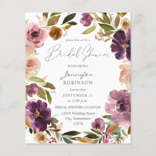 Budget Lila & Rosa Blumen Hochzeitsparty V2 Groß Flyer