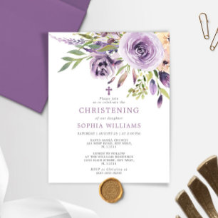 Budget Lila Rose Blumenwein Einladung