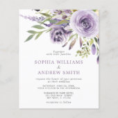 Budget Lila Rose Blumenzwiebeleinladung (Vorderseite)