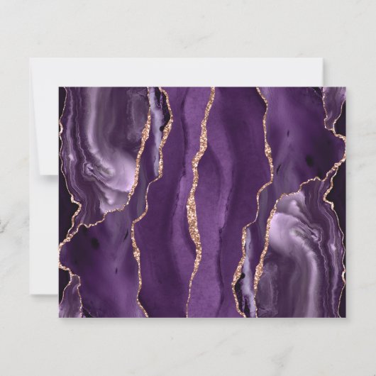 Budget Lila Rose Gold Agate Dark Save the Date (Rückseite)