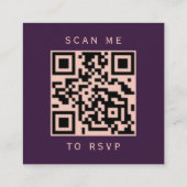 Budget Lila Rose Gold Wedding QR Code UAWG Begleitkarte (Rückseite)