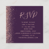 Budget Lila Rose Gold Wedding QR Code UAWG Begleitkarte (Vorderseite)