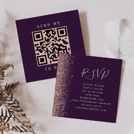Budget Lila Rose Gold Wedding QR Code UAWG Begleitkarte
