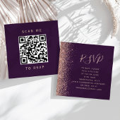 Budget Lila Rose Gold Wedding QR Code UAWG Begleitkarte