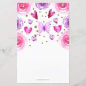 Budget Lila Schmetterlinge Kinderdusche Einladung (Rückseite)