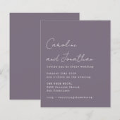 Budget Lila Schreibmaschinenschrift Wedding-Einlad (Vorne/Hinten)