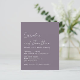 Budget Lila Schreibmaschinenschrift Wedding-Einlad