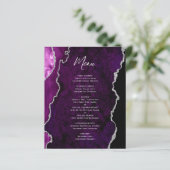 Budget Lila Silber Achat Hochzeitsmenü (Stehend Vorderseite)