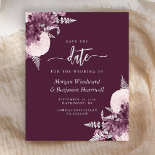 Budget Lila Silber Blumen Save the Date