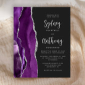 Budget Lila Silver Agate Calligrafy Wedding