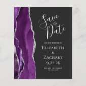 Budget Lila Silver Agate Dark Save the Date (Vorderseite)