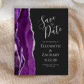 Budget Lila Silver Agate Dark Save the Date