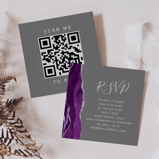 Budget Lila Silver Agate Gray QR Code UAWG Begleitkarte