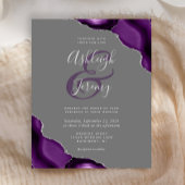 Budget Lila Silver Agate Gray Wedite Einladung