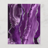 Budget Lila Silver Agate Marble Wedding Einladung (Rückseite)