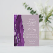 Budget Lila Silver Agate Mauve Wedding Einladung (Stehend Vorderseite)
