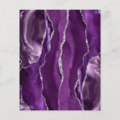 Budget Lila Silver Agate Plum Wedding Menu (Rückseite)
