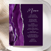 Budget Lila Silver Agate Plum Wedding Menu