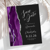 Budget Lila Silver Agate Script Save the Date