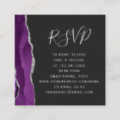 Budget Lila Silver Agate Wedding QR Code UAWG Begleitkarte (Vorderseite)