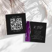 Budget Lila Silver Agate Wedding QR Code UAWG Begleitkarte