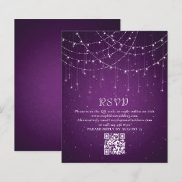 Budget Lila String Lights QR Code Wedding RSVP
