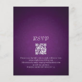 Budget Lila String Lights QR Code Wedite Einladung (Rückseite)