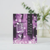 Budget Lila Sweet 16 Karaoke Einladung (Stehend Vorderseite)