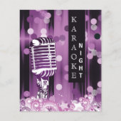 Budget Lila Sweet 16 Karaoke Einladung (Vorderseite)