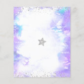Budget Lila Wasserfarbe Süß 16 Silber Einladung (Rückseite)