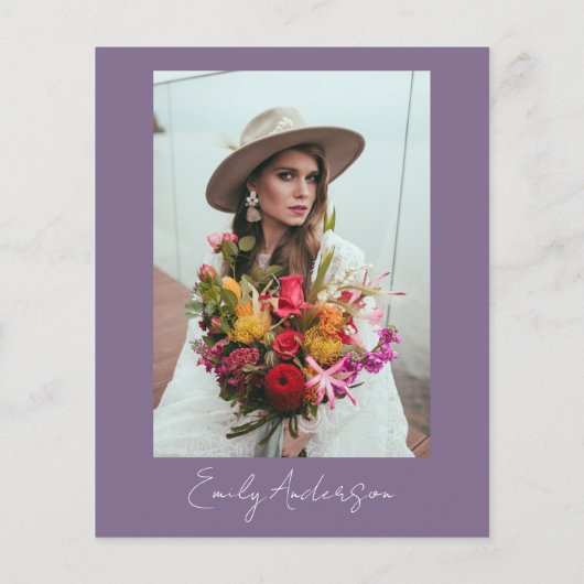 Budget Lila Wildblume Brautdusche Einladung Flyer (Hinten)