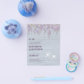 Budget Lila Wisteria Dusty Blue Wedding Flyer (Einzeln)