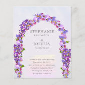 Budget Lila Wisteria Floral Wedding Einladung (Vorderseite)