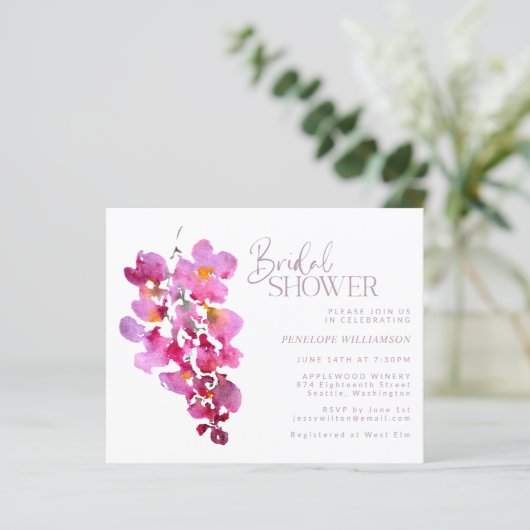 Budget Lila Wisteria Watercolor Brautparty (Stehend Vorderseite)