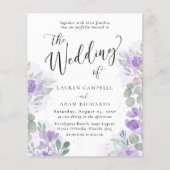 Budget Lilac Floral & Botanische Hochzeit Einladun (Vorderseite)